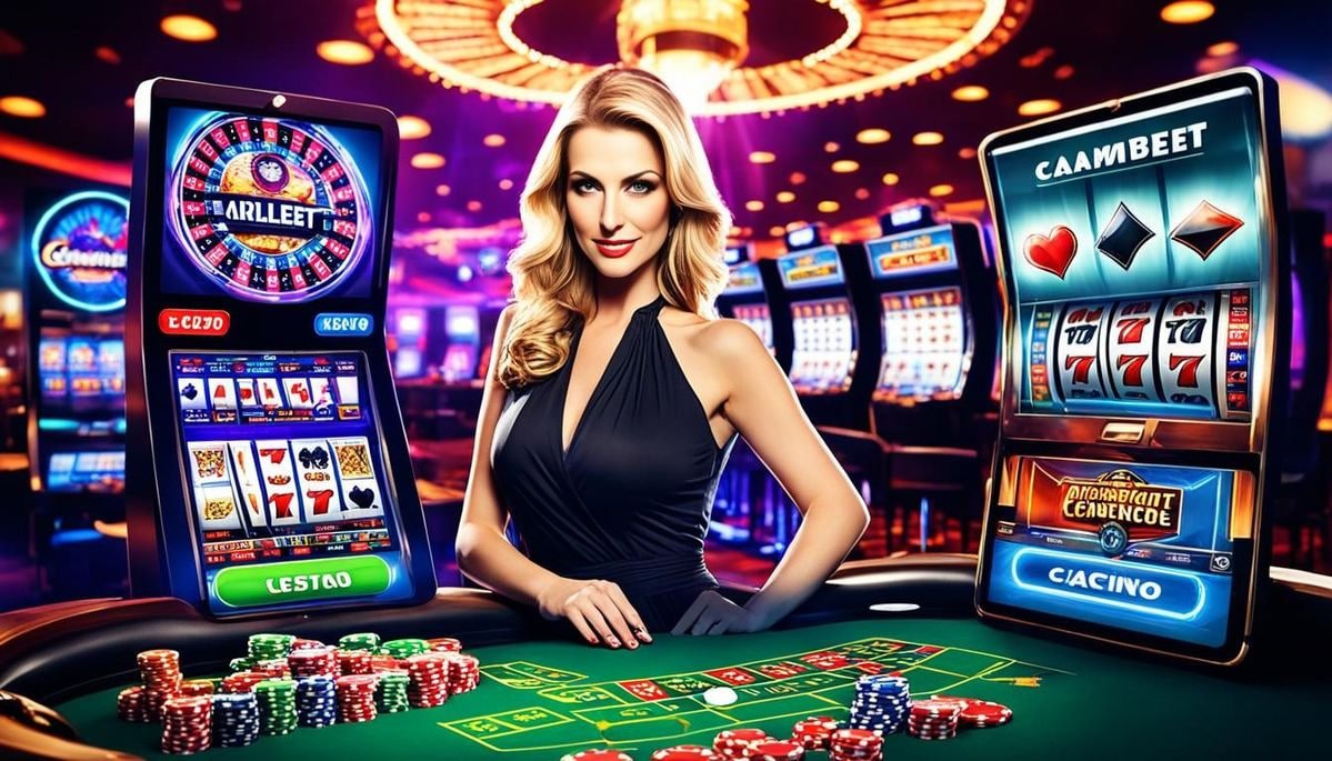 Tampilan dashboard link slot menampilkan pasar Liga 1, meja kasino langsung, dan permainan slot